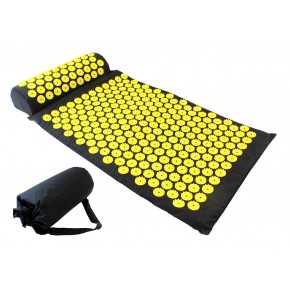 Akupresūros masažinis taškinis kilimėlis su pagalve, 65x40cm.