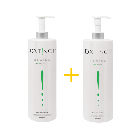 Rinkinys 1+1: Dxtinct Rewind Nutri šampūnas + kaukė plaukams, po 1000 ml