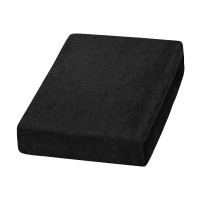 Kilpinė paklodė su guma, juoda, 60 cm x 190 cm