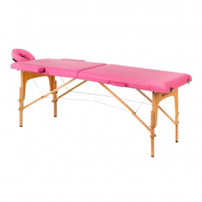 Medinis sulankstomas masažo stalas Komfort Fizjo, rožinis