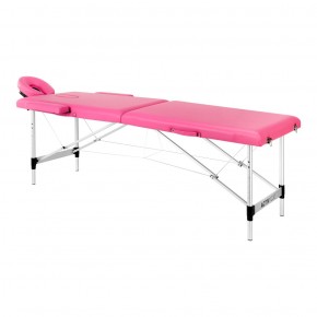 Aliuminio sulankstomas masažo stalas Komfort Fizjo, rožinis