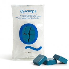 Kietasis vaškas depiliacijai Quickepil su azulenu, 1 kg